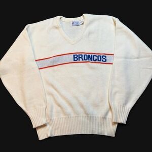 Vintage Denver Broncos Cliff Engle Ltd NFL knitted Sweater Size Large